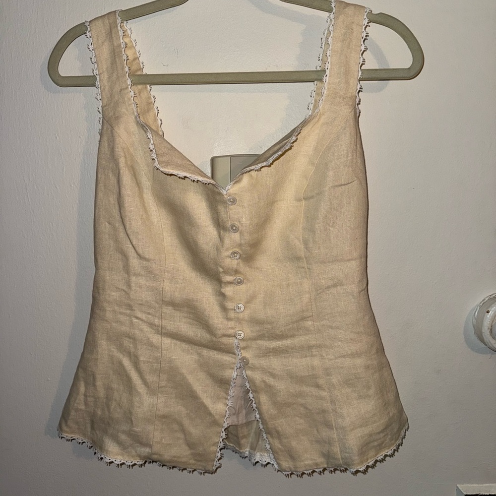 Reformation Cream Button-Down Top